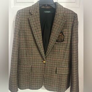 Ralph Lauren Brown Plaid Blazer